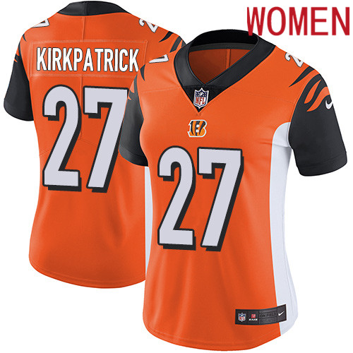 2019 Women Cincinnati Bengals 27 Kirkpatrick Orange Nike Vapor Untouchable Limited NFL Jersey